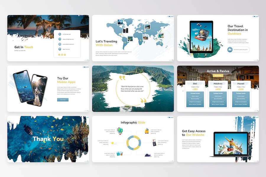 旅游度假旅行线路推荐Keynote模板 - PPT派