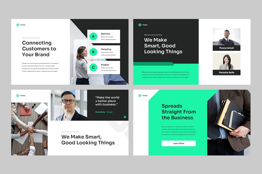 商业企业展示文案演讲方案PPT模板 - PPT派