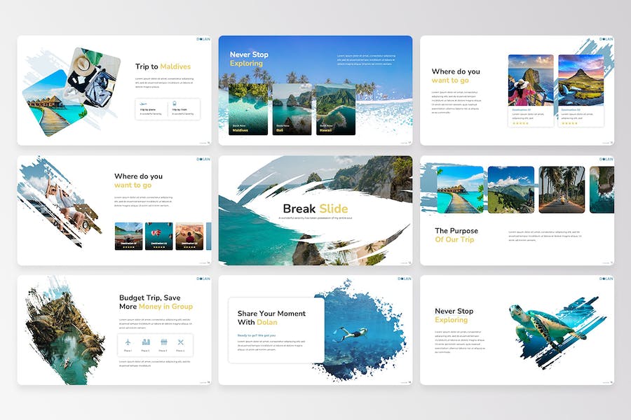 旅游度假旅行线路推荐Keynote模板 - PPT派