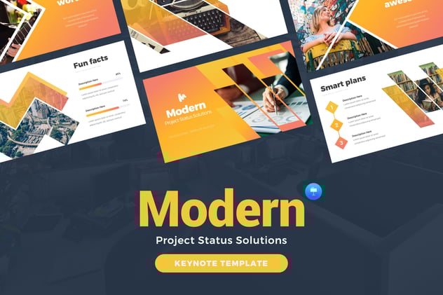 项目进度状态管理信息图形解决方案PPT模板 - PPT派