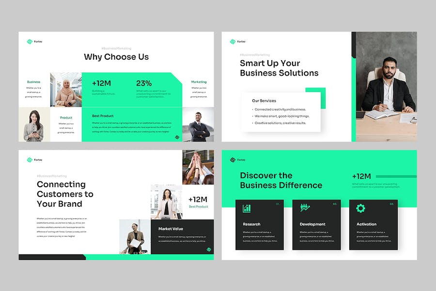 商业企业展示文案演讲方案PPT模板 - PPT派