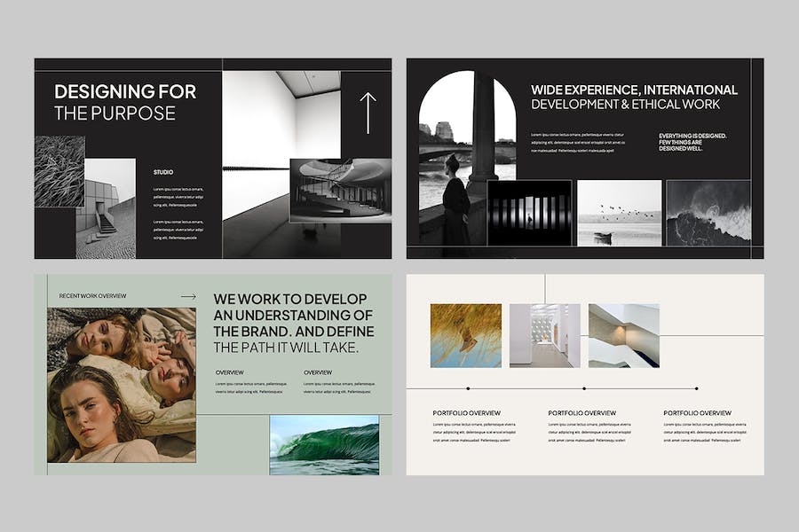 个人作品集项目展示公文包PPT模板 - PPT派