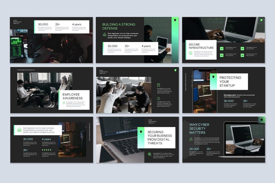 网络安全讲述展示服务应用推介Keynote模板 - PPT派