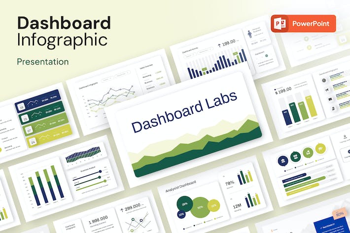 仪表板数据监控展示PPT模板 - PPT派