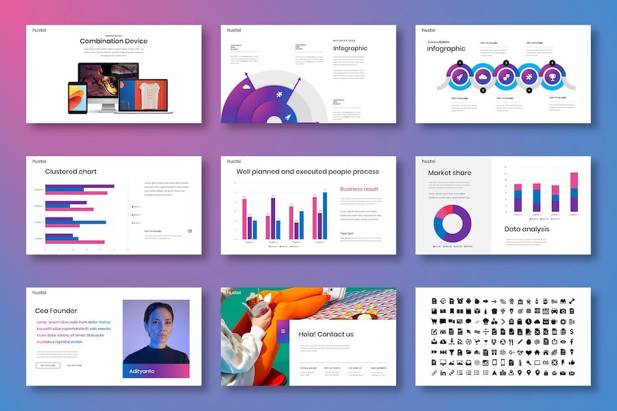 多彩视觉商务企业品牌营销推广Keynote模板 - PPT派