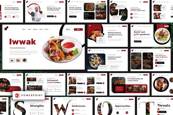 国外高档餐饮美食主题商务PPT模板 - PPT派