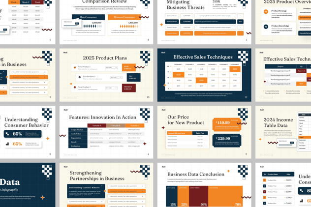 表格数据展示统计PPT模板 - PPT派