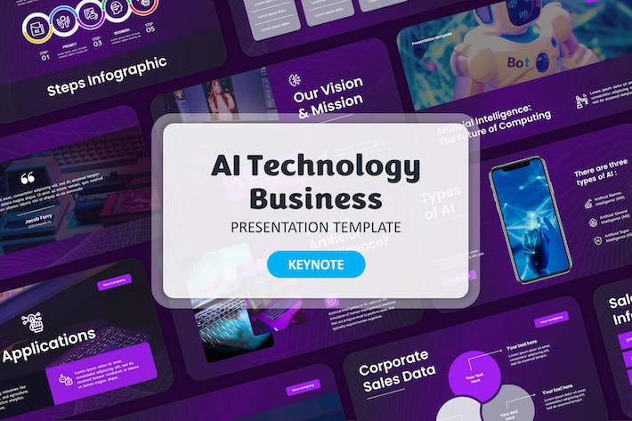 人工智能技术商务应用融资演讲Keynote模板 - PPT派