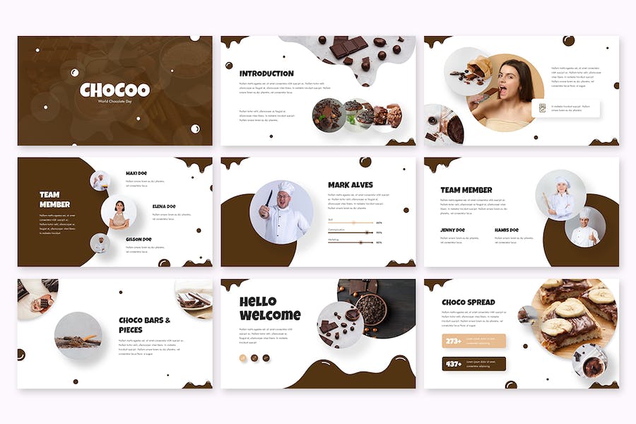 巧克力甜品食品品牌宣传Keynote模板 - PPT派
