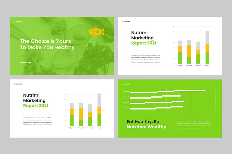 营养健康食品行业Keynote模板 - PPT派