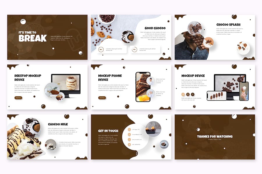 巧克力甜品食品品牌宣传Keynote模板 - PPT派