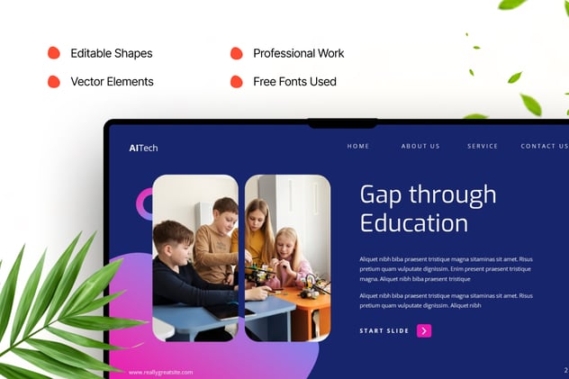 人工智能儿童教育科技学习方案PPT模板 - PPT派