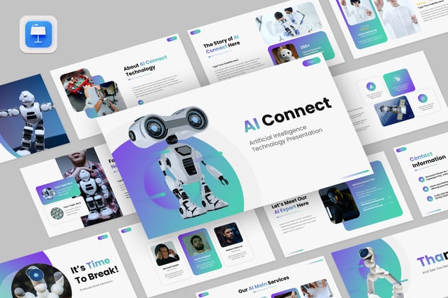 人工智能科技应用发展趋势分析Keynote模板 - PPT派