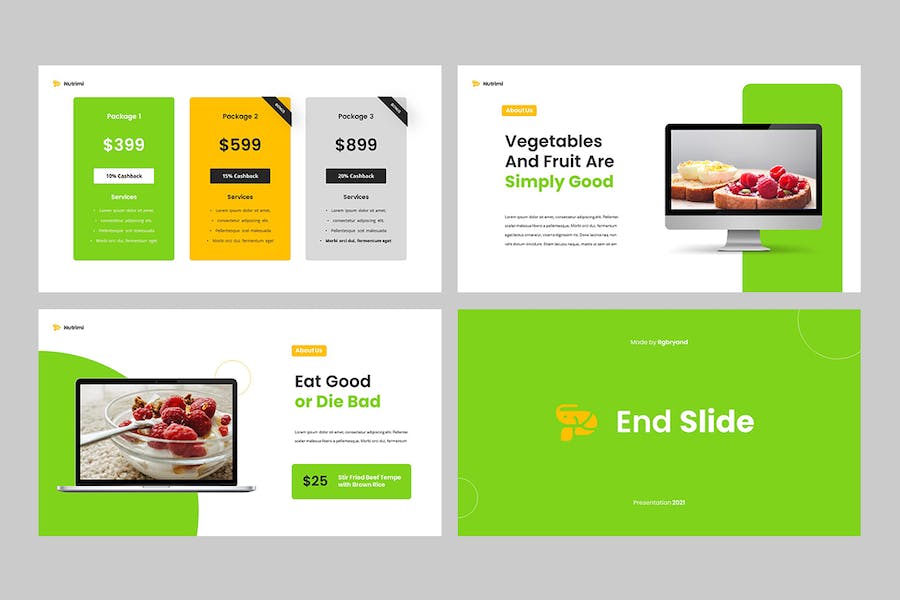 营养健康食品行业Keynote模板 - PPT派