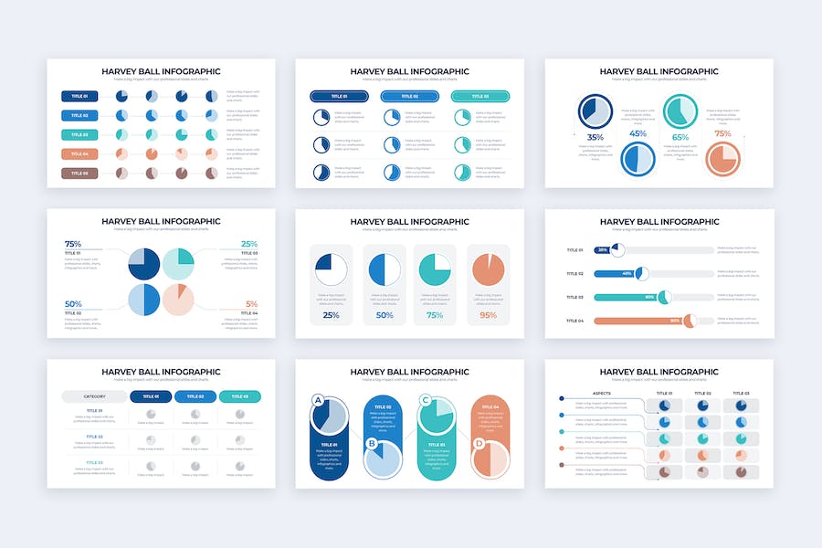 商业哈维球图数据分析信息图形PPT模板 - PPT派