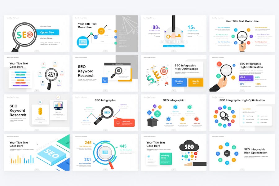 搜索引擎优化营销信息图表PPT模板 - PPT派