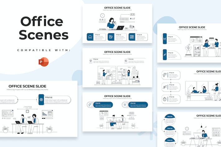 办公场景商务活动信息图表PPT模板 - PPT派