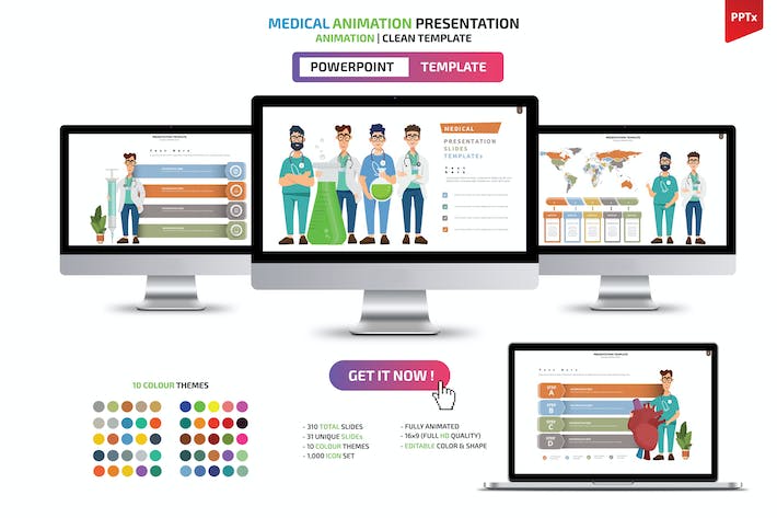 医疗保健专业方案展示PPT模板 - PPT派