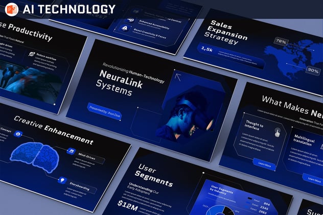 人工智能技术解决方案PPT模板 - PPT派