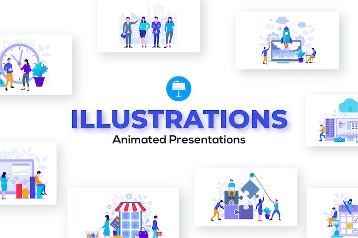 动态矢量插画主题Keynote模板 - PPT派