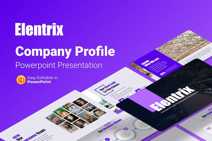 紫色创意公司介绍演示PPT模板 - PPT派