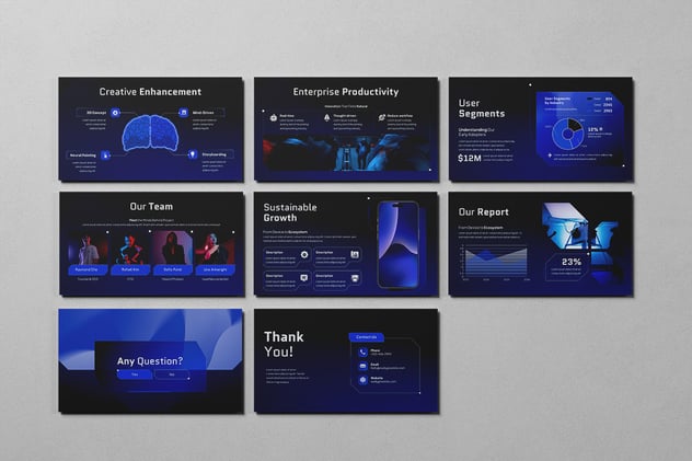 人工智能技术解决方案PPT模板 - PPT派