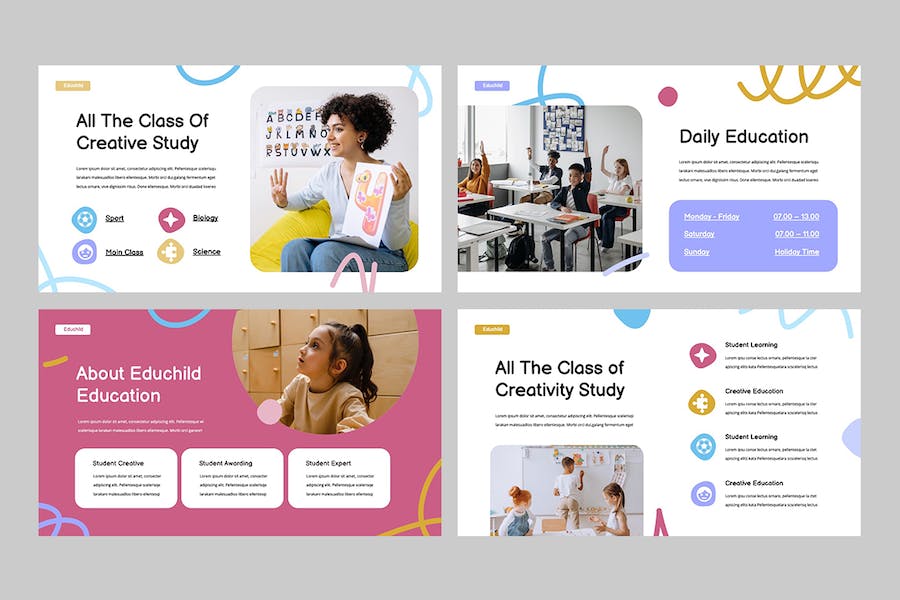 儿童教育课程设计教学大纲讲述方案Keynote模板 - PPT派