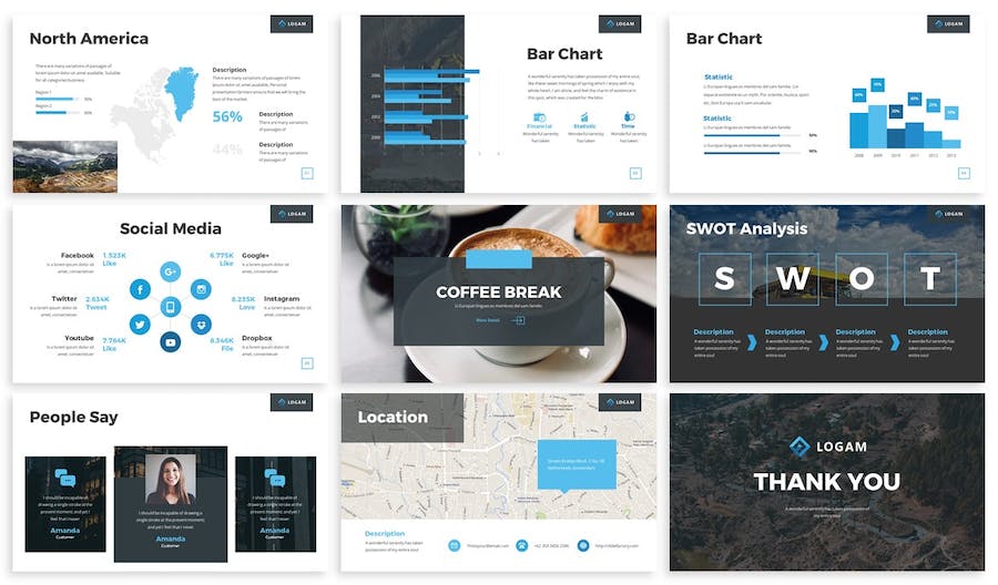 多用途商务办公通用PPT模板 - PPT派