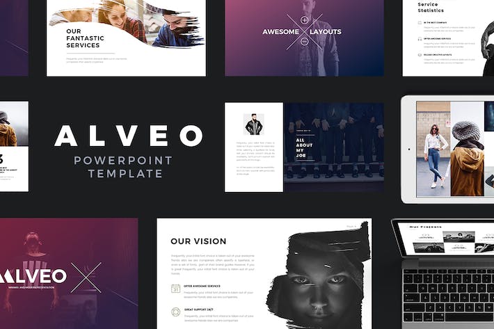 极简风格商务办公展示PPT模板 - PPT派