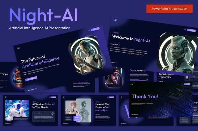 人工智能科技应用创新方案PPT模板 - PPT派