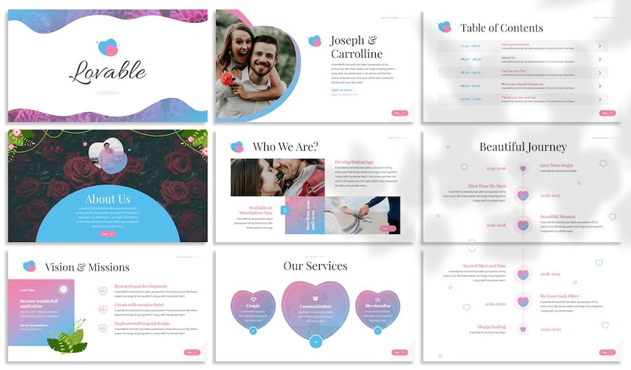 社交交友婚恋主题展示Keynote模板 - PPT派