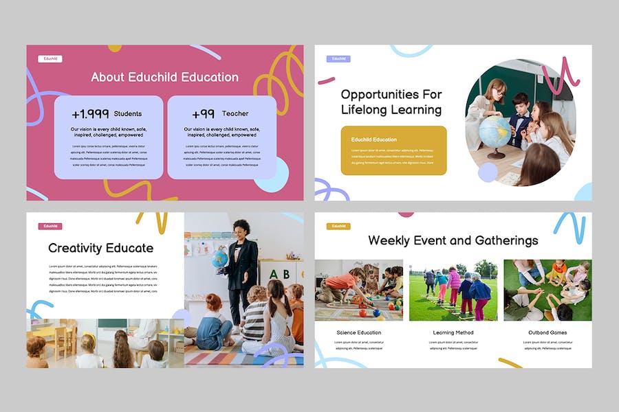 儿童教育课程设计教学大纲讲述方案Keynote模板 - PPT派