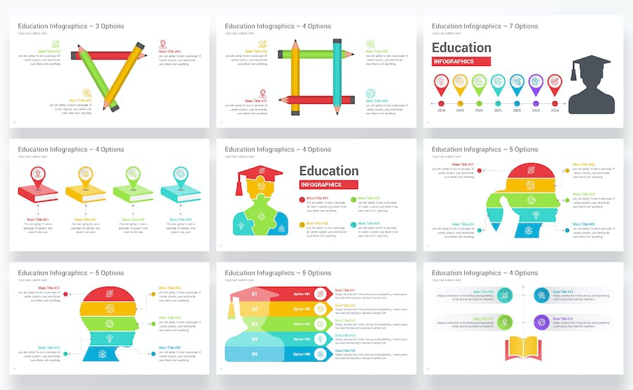 教育课程体系信息图表展示PPT模板 - PPT派