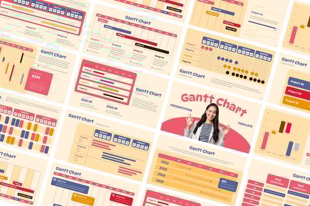甘特图项目进度管理PPT模板 - PPT派