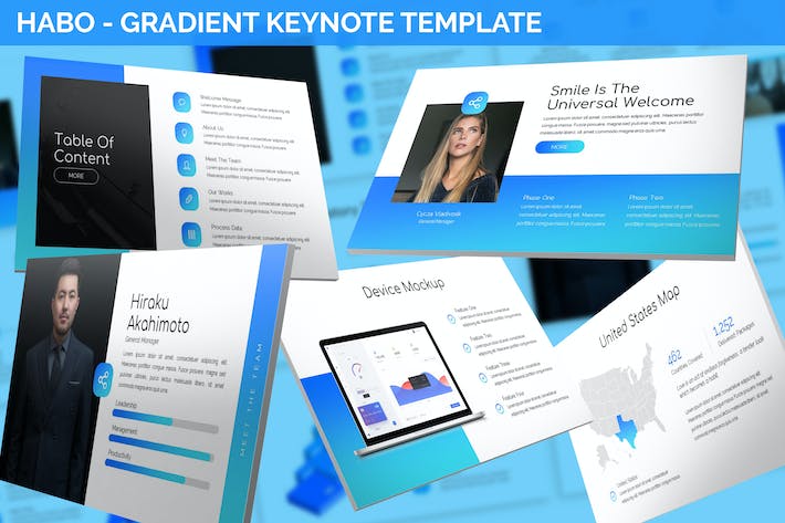 创意渐变设计艺术展示Keynote模板 - PPT派