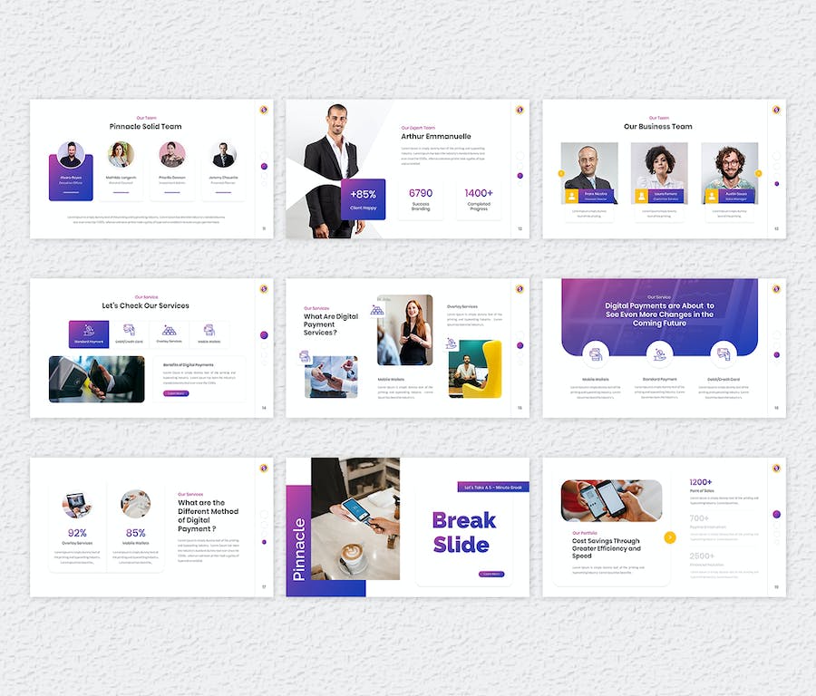 欧美数码支付金融科技高级PPT模板 - PPT派