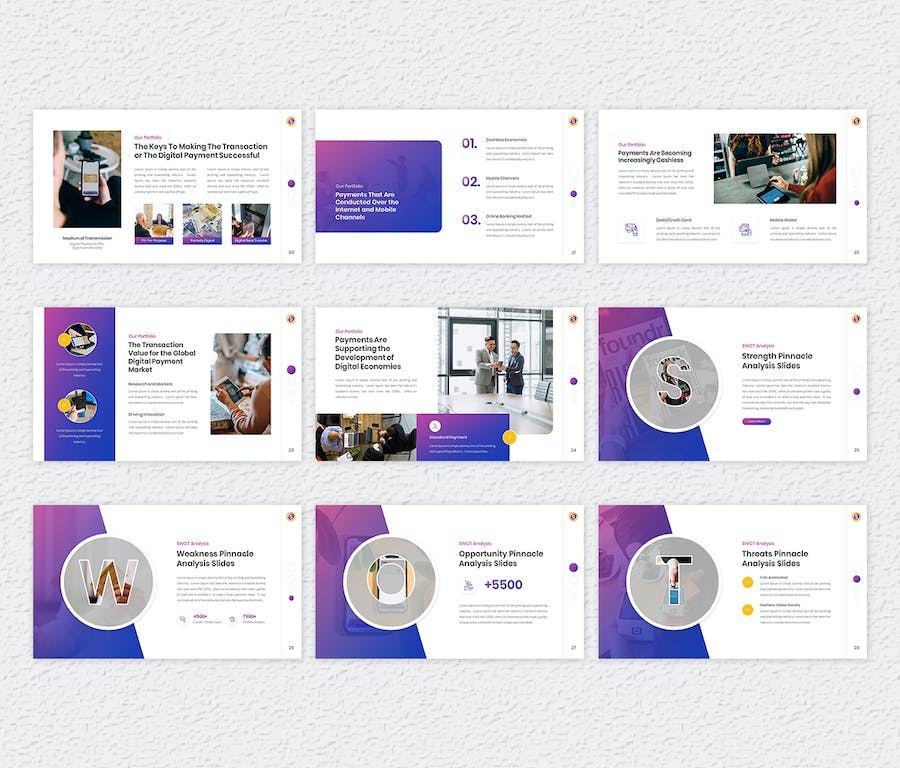 欧美数码支付金融科技高级PPT模板 - PPT派