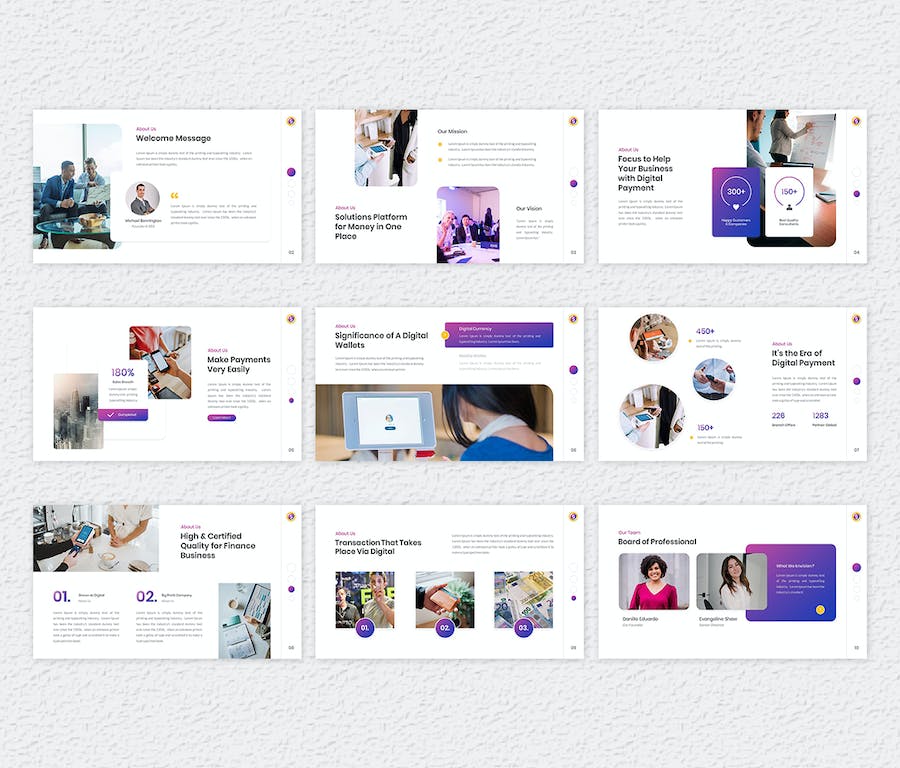 欧美数码支付金融科技高级PPT模板 - PPT派