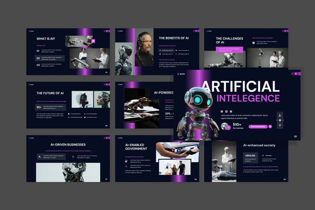 人工智能科技创新数字化Keynote模板 - PPT派
