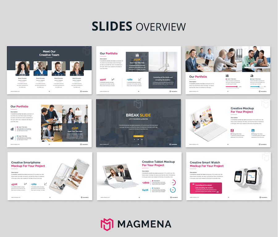 公司作品集展示PPT模板 - PPT派