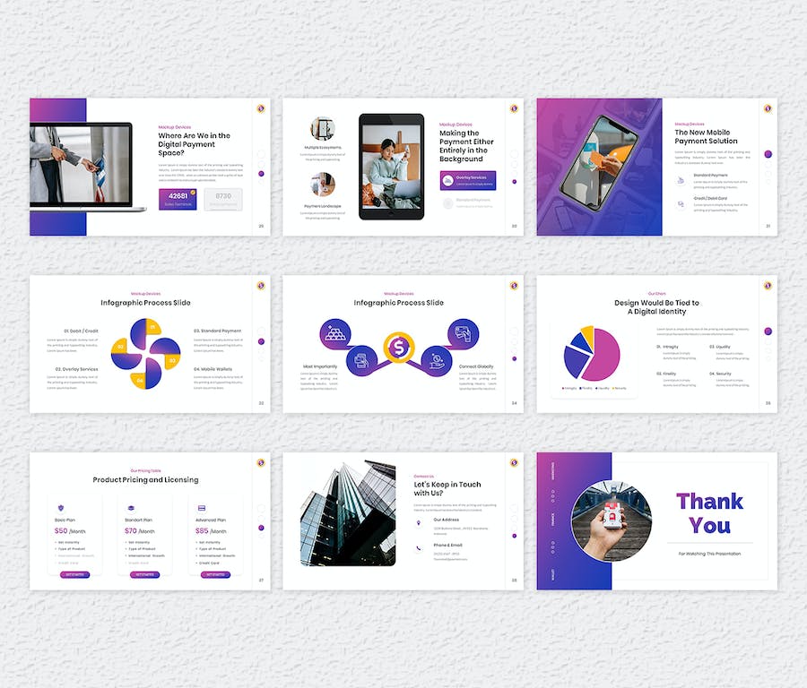 欧美数码支付金融科技高级PPT模板 - PPT派