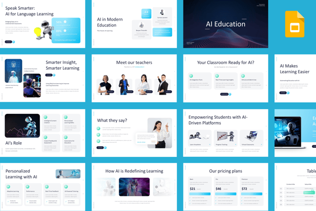 人工智能教育产品融资计划书PPT模板 - PPT派