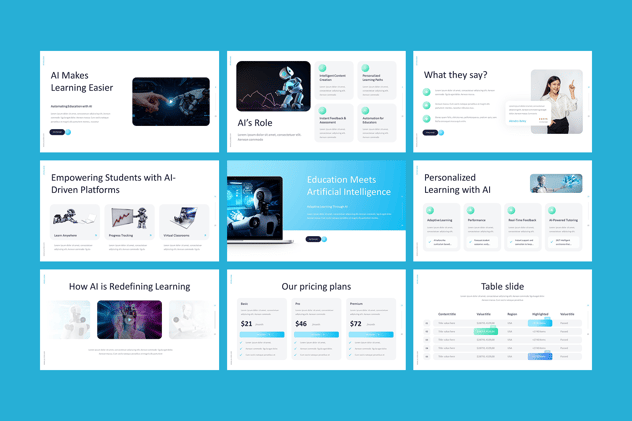 人工智能教育产品融资计划书PPT模板 - PPT派
