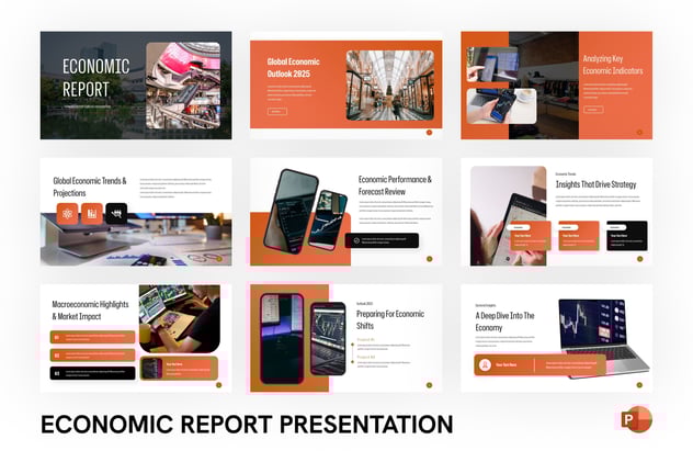 经济报道财务分析汇报PPT模板 - PPT派