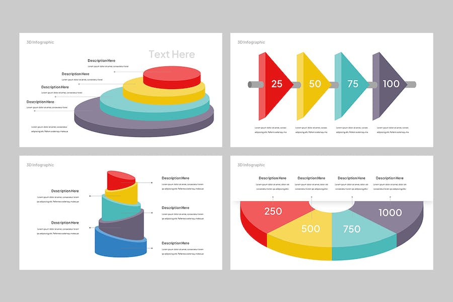 3D立体信息图表数据可视化PPT模板 - PPT派