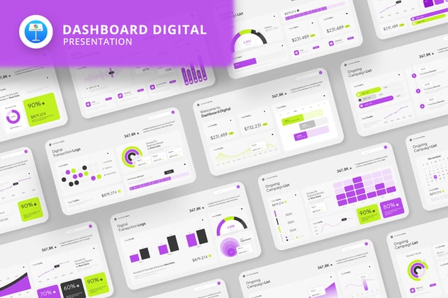 KPI业绩指标监测系统Keynote模板 - PPT派