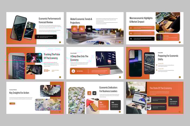 经济报道财务分析汇报PPT模板 - PPT派