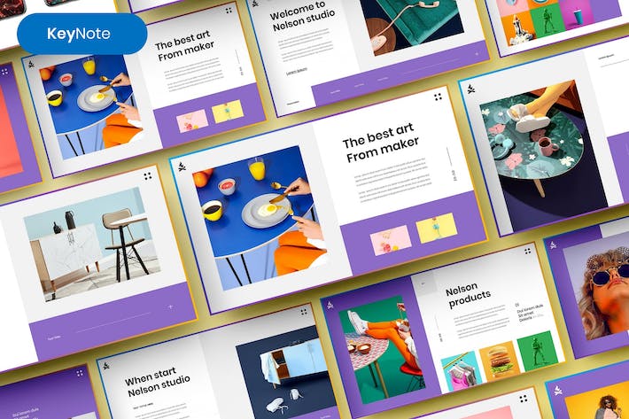 彩色图片拼贴商务策划Keynote模板 - PPT派