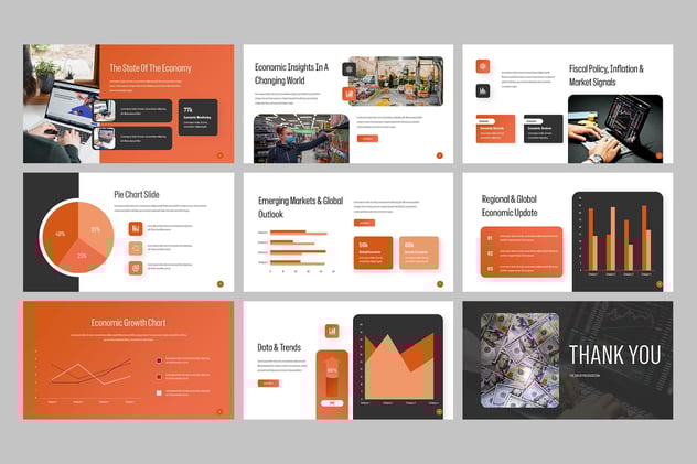 经济报道财务分析汇报PPT模板 - PPT派