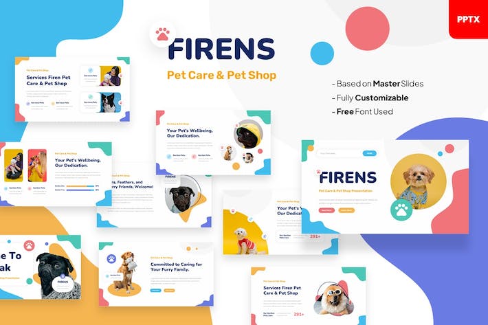 宠物护理宠物商店推介PPT模板 - PPT派